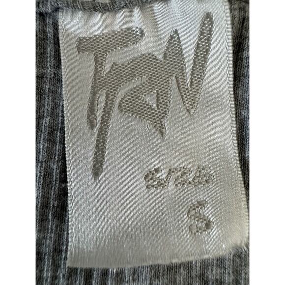 VTG TRN tank Top Y2K Gray Ribbed Smiley Cartoon Love Rainbow Kiss - Picture 2 of 5